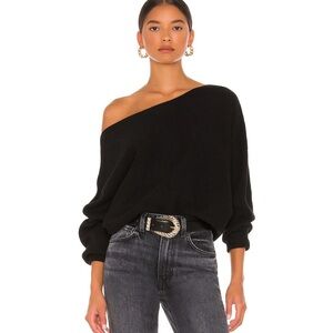 House of Harlow 1960 Winifred Black Wide Neck Sweater Medium